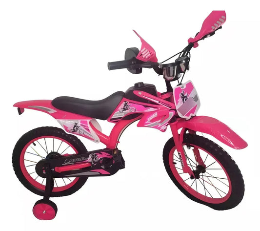 Bicicleta Aro 20 Con Sonido Moto Fucsia