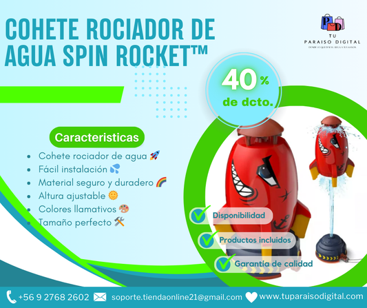 COHETE ROCIADOR DE AGUA - SPIN ROCKET™️